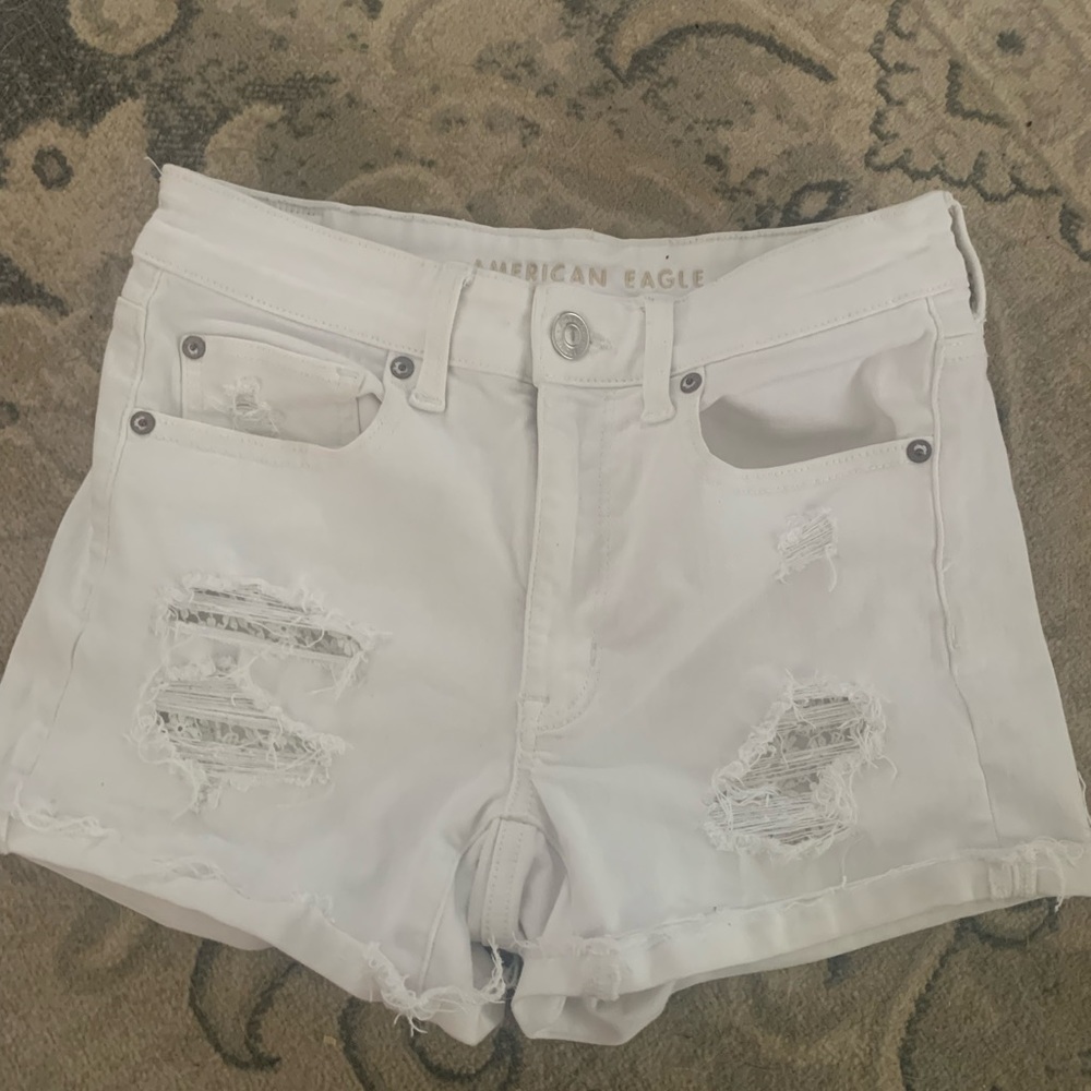 American Eagle White Jean Shorts